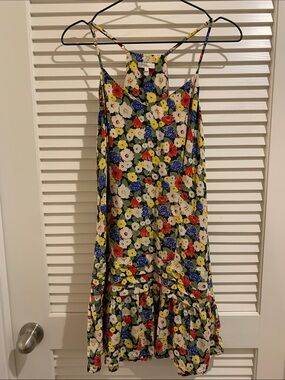 Joie Floral Spaghetti Strap Silk Summer Mini Dress Resort Wear